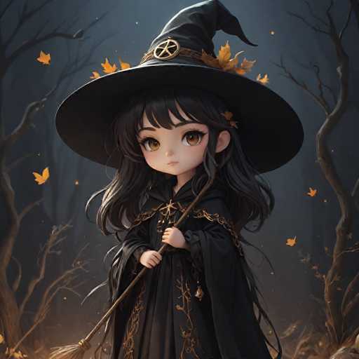 Anime chibi witch