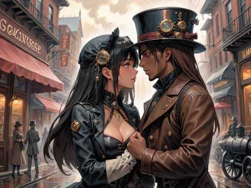 Anime steampunk couple