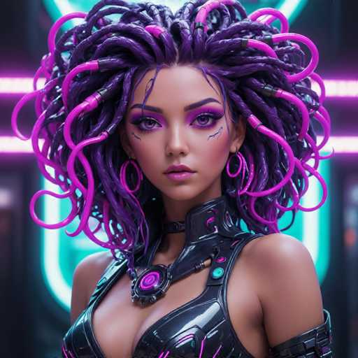 Cyberpunk techno medusa