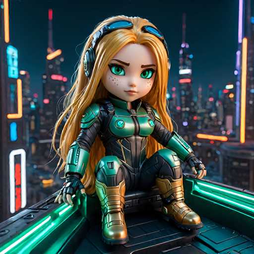 UHD, 8K, ultra detailed, a cinematic photograph of A chibi cyberpunk woman with long, flowing golden hair and piercing emerald eyes, seated in a high-tech cockpit overlooking a neon-lit city. She wears a revealing leather pilot's suit and grips the controls with determination, her expression focused and determined. In the style of Hayao Miyazaki., beautiful lighting, great composition-ugly, deformed, noisy, blurrySteps: 8, Sampler: DPM++ SDE Karras, Guidance Scale: 1.8, Seed: 2576431249, Size: 1024x1024, Model: juggernautxl_juggxrundiffusion_f16.ckpt, Strength: 1.0, Seed Mode: Scale Alike, Upscaler: realesrgan_x2plus_f16.ckpt, Target Size: 1024x1024, Crop: (0, 0), Original Size: 1024x1024, Negative Original Size: 512x512, Aesthetic Score: 6.0, Negative Aesthetic Score: 2.5, Zero Negative Prompt: false