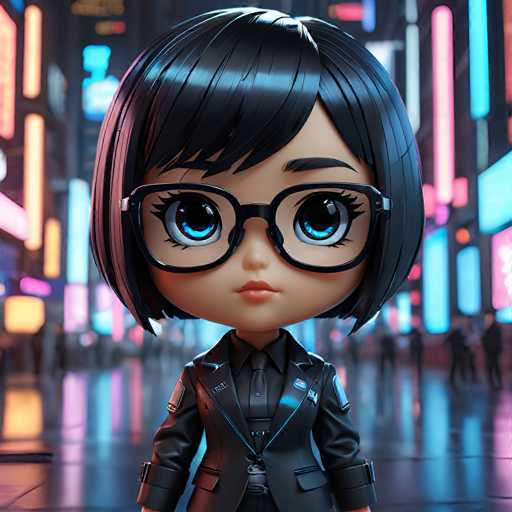 UHD, 8K, ultra detailed, a cinematic photograph of A chibi cyberpunk woman with short black hair styled in a bob, dressed in a sleek black business suit with holographic accents. She wears a pair of glasses with built-in augmented reality displays and carries a briefcase. Her eyes are sharp and focused, her expression one of ambition and drive. In the style of Ridley Scott., beautiful lighting, great composition-ugly, deformed, noisy, blurrySteps: 10, Sampler: DPM++ SDE Karras, Guidance Scale: 2.0, Seed: 2902904436, Size: 1024x1024, Model: juggernaut_xl_v9_lightning_f16.ckpt, Strength: 1.0, Seed Mode: Scale Alike, Upscaler: realesrgan_x2plus_f16.ckpt, Target Size: 1024x1024, Crop: (0, 0), Original Size: 1024x1024, Negative Original Size: 512x512, Aesthetic Score: 6.0, Negative Aesthetic Score: 2.5, Zero Negative Prompt: false