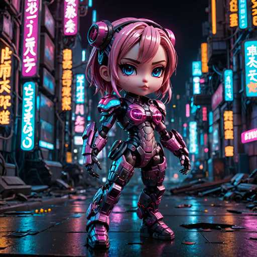 UHD, 8K, ultra detailed A chibi cyberpunk seductress as a robot, standing in front of a neon-lit cityscape. Her body is made of glowing pixels and holographic patterns, with various tools and weapons hidden within her joints. She holds a wrench and a plasma cutter, ready to repair or destroy as needed. In the style of Shinya Yamanaka., beautiful lighting, great composition-ugly, noisy, blurrySteps: 10, Sampler: DPM++ SDE Karras, Guidance Scale: 2.0, Seed: 2360683369, Size: 1024x1024, Model: realvisxlv40_v40lightningbakedvae_f16.ckpt, Strength: 1.0, Seed Mode: Scale Alike, Upscaler: realesrgan_x2plus_f16.ckpt, Target Size: 1024x1024, Crop: (0, 0), Original Size: 1024x1024, Negative Original Size: 512x512, Aesthetic Score: 6.0, Negative Aesthetic Score: 2.5, Zero Negative Prompt: false