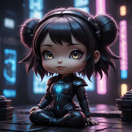 UHD, 8K, ultra detailed, a cinematic photograph of A chibi cyberpunk seductress, her neon-lit eyes closed in deep concentration as she practices meditation, her cybernetic enhancements including a lotus position and glowing energy aura. In the style of Katsuya Terada., beautiful lighting, great composition-ugly, deformed, noisy, blurrySteps: 8, Sampler: DPM++ SDE Karras, Guidance Scale: 1.8, Seed: 89563034, Size: 1024x1024, Model: fenrisxl_sdxl_lightning_f16.ckpt, Strength: 1.0, Seed Mode: Scale Alike, Upscaler: realesrgan_x2plus_f16.ckpt, Target Size: 1024x1024, Crop: (0, 0), Original Size: 1024x1024, Negative Original Size: 512x512, Aesthetic Score: 6.0, Negative Aesthetic Score: 2.5, Zero Negative Prompt: false