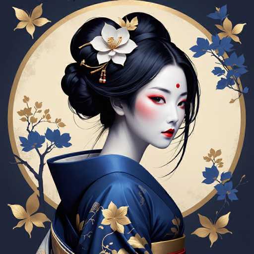 Geisha organic geometric portrait