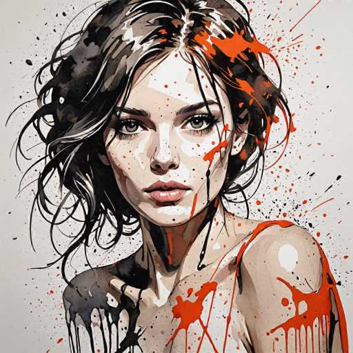 Splatter ink woman portraits