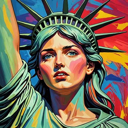 expressionist ./statue_of_liberty_woman.png . raw, emotional, dynamic, distortion for emotional effect, vibrant, use of unusual colors, detailed-realism, symmetry, quiet, calm, photoSteps: 8, Sampler: DPM++ SDE Karras, Guidance Scale: 1.8, Seed: 3670749293, Size: 1024x1024, Model: artium_v20_turbo_f16.ckpt, Strength: 1.0, Seed Mode: Scale Alike, Upscaler: realesrgan_x2plus_f16.ckpt, Target Size: 1024x1024, Crop: (0, 0), Original Size: 1024x1024, Negative Original Size: 512x512, Aesthetic Score: 6.0, Negative Aesthetic Score: 2.5, Zero Negative Prompt: false