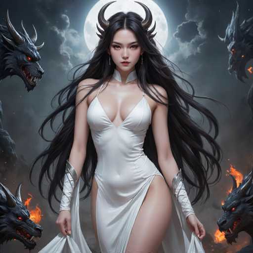 ethereal fantasy concept art of  medium shot portrait of a sexy ((oni woman)) with very long hair and medium breasts wearing a  mini white sheath dress, ultra detailed, wallpaper . magnificent, celestial, ethereal, painterly, epic, majestic, magical, fantasy art, cover art, dreamy-photographic, realistic, realism, 35mm film, dslr, cropped, frame, text, deformed, glitch, noise, noisy, off-center, deformed, cross-eyed, closed eyes, bad anatomy, ugly, disfigured, sloppy, duplicate, mutated, black and whiteSteps: 8, Sampler: DPM++ SDE Karras, Guidance Scale: 2.0, Seed: 2884719887, Size: 1280x1280, Model: mexxldimsdxllcm2_v10_f16.ckpt, Strength: 1.0, Seed Mode: Scale Alike, CLIP Skip: 3, Hires Fix: true, First Stage Size: 768x768, Second Stage Strength: 0.7, Target Size: 1280x1280, Crop: (0, 0), Original Size: 1280x1280, Negative Original Size: 640x640, Aesthetic Score: 6.0, Negative Aesthetic Score: 2.5, Zero Negative Prompt: false