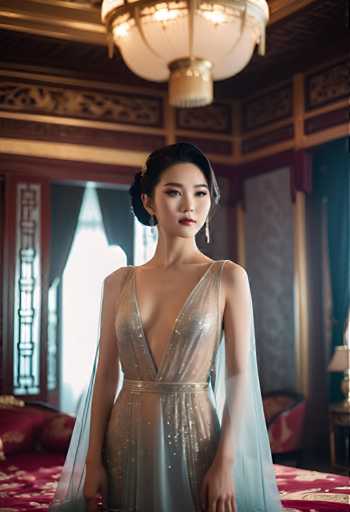 cinematic photo a glamorous young Chinese woman wearing a transparent silk dress in a palace bedroom . 35mm photograph, film, bokeh, professional, 4k, highly detailed-drawing, painting, crayon, sketch, graphite, impressionist, noisy, blurry, soft, deformed, uglySteps: 32, Sampler: DPM++ 2M Karras, Guidance Scale: 7.5, Seed: 1500856070, Size: 832x1216, Model: anthromergexl_v10_f16.ckpt, Strength: 1.0, Seed Mode: Scale Alike, Upscaler: realesrgan_x2plus_f16.ckpt, Target Size: 832x1216, Crop: (0, 0), Original Size: 832x1216, Negative Original Size: 512x576, Aesthetic Score: 6.0, Negative Aesthetic Score: 2.0, Zero Negative Prompt: false