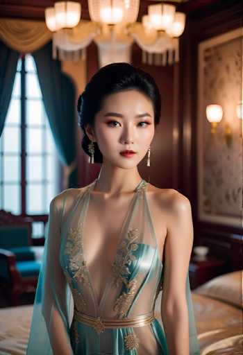 cinematic photo a glamorous young Chinese woman wearing a transparent silk dress in a palace bedroom . 35mm photograph, film, bokeh, professional, 4k, highly detailed-drawing, painting, crayon, sketch, graphite, impressionist, noisy, blurry, soft, deformed, uglySteps: 32, Sampler: DPM++ 2M Karras, Guidance Scale: 7.5, Seed: 1568248199, Size: 832x1216, Model: albedobasexl_v11_f16.ckpt, Strength: 1.0, Seed Mode: Scale Alike, Upscaler: realesrgan_x2plus_f16.ckpt, Target Size: 832x1216, Crop: (0, 0), Original Size: 832x1216, Negative Original Size: 512x576, Aesthetic Score: 6.0, Negative Aesthetic Score: 2.0, Zero Negative Prompt: false