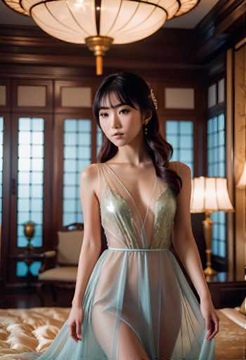 cinematic photo a glamorous young japanese girl wearing a transparent silk dress in a palace bedroom . 35mm photograph, film, bokeh, professional, 4k, highly detailed-drawing, painting, crayon, sketch, graphite, impressionist, noisy, blurry, soft, deformed, uglySteps: 32, Sampler: DPM++ 2M Karras, Guidance Scale: 7.5, Seed: 1287637634, Size: 832x1216, Model: realcartoonxl_v4_f16.ckpt, Strength: 1.0, Seed Mode: Scale Alike, Upscaler: realesrgan_x2plus_f16.ckpt, Target Size: 832x1216, Crop: (0, 0), Original Size: 832x1216, Negative Original Size: 512x576, Aesthetic Score: 6.0, Negative Aesthetic Score: 2.0, Zero Negative Prompt: false