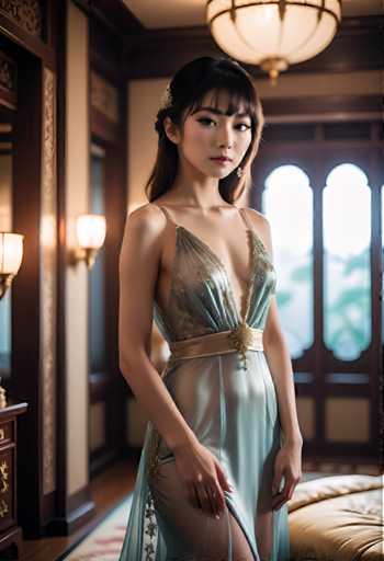 cinematic photo a glamorous young japanese woman wearing a transparent silk dress in a palace bedroom . 35mm photograph, film, bokeh, professional, 4k, highly detailed-drawing, painting, crayon, sketch, graphite, impressionist, noisy, blurry, soft, deformed, uglySteps: 32, Sampler: DPM++ 2M Karras, Guidance Scale: 7.5, Seed: 2366197944, Size: 832x1216, Model: fenrisxl_145_f16.ckpt, Strength: 1.0, Seed Mode: Scale Alike, Upscaler: realesrgan_x2plus_f16.ckpt, Target Size: 832x1216, Crop: (0, 0), Original Size: 832x1216, Negative Original Size: 512x576, Aesthetic Score: 6.0, Negative Aesthetic Score: 2.0, Zero Negative Prompt: false