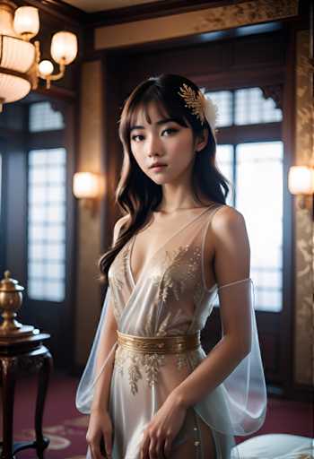 cinematic photo a glamorous verry young japanese girl wearing a transparent silk dress in a palace bedroom . 35mm photograph, film, bokeh, professional, 4k, highly detailed-drawing, painting, crayon, sketch, graphite, impressionist, noisy, blurry, soft, deformed, uglySteps: 32, Sampler: DPM++ 2M Karras, Guidance Scale: 7.5, Seed: 833338303, Size: 832x1216, Model: fenrisxl_145_f16.ckpt, Strength: 1.0, Seed Mode: Scale Alike, Upscaler: realesrgan_x2plus_f16.ckpt, Target Size: 832x1216, Crop: (0, 0), Original Size: 832x1216, Negative Original Size: 512x576, Aesthetic Score: 6.0, Negative Aesthetic Score: 2.0, Zero Negative Prompt: false