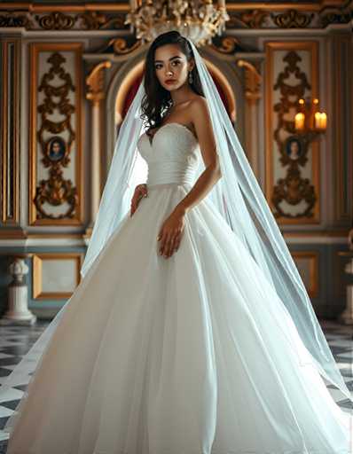 editorial fashion full body shot of a seductive young woman wearing a ball gown wedding dress with a veil, standing in a Venetian palace room. UHD, 8K, ultra detailed, cinematic, sharp focus, hyper-realistic, beautiful lighting, great composition.Steps: 5, Sampler: DPM++ 2M Trailing, Guidance Scale: 1.0, Seed: 3529646683, Size: 896x1152, Model: flux_1_schnell_q8p.ckpt, Strength: 1.0, Seed Mode: Scale Alike, Upscaler: realesrgan_x2plus_f16.ckpt