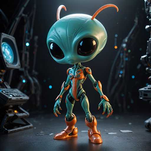 UHD, 8K, ultra detailed, a cinematic photograph of An alien chibi with a tall, elongated head, two small eyes, and a single, long antenna on its forehead. It has four arms, each ending in small, dexterous hands holding various tools. It wears a colorful jumpsuit decorated with symbols from an unknown language. In the style of Moebius., beautiful lighting, great composition-ugly, deformed, noisy, blurrySteps: 10, Sampler: DPM++ SDE Karras, Guidance Scale: 2.0, Seed: 3687646683, Size: 1024x1024, Model: dreamshaperxl_v21turbodpmsde_f16.ckpt, Strength: 1.0, Seed Mode: Scale Alike, Upscaler: realesrgan_x2plus_f16.ckpt, Target Size: 1024x1024, Crop: (0, 0), Original Size: 1024x1024, Negative Original Size: 512x512, Aesthetic Score: 6.0, Negative Aesthetic Score: 2.5, Zero Negative Prompt: false