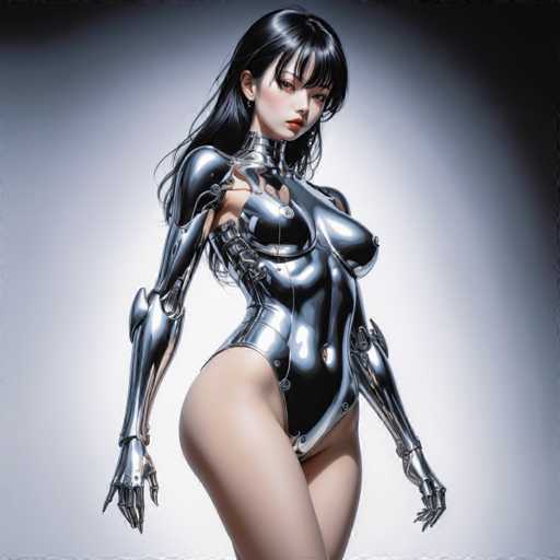 Artwork in the style of (Hajime Sorayama:1.5) a sexy robot woman. Her body is entirely made of black metal-HeadphoneSteps: 8, Sampler: DPM++ SDE Karras, Guidance Scale: 2.5, Seed: 3417948373, Size: 1280x1280, Model: cherrypickerxl_lcm_v02_f16.ckpt, Strength: 1.0, Seed Mode: Scale Alike, Hires Fix: true, First Stage Size: 768x768, Second Stage Strength: 0.7, Target Size: 1280x1280, Crop: (0, 0), Original Size: 1280x1280, Negative Original Size: 640x640, Aesthetic Score: 6,0, Negative Aesthetic Score: 2,5, Zero Negative Prompt: false