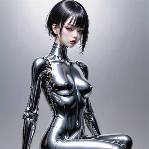 Artwork in the style of (Hajime Sorayama:1.5) a sexy black metal robot woman. Her body is entirely made of black metal-HeadphoneSteps: 8, Sampler: DPM++ SDE Karras, Guidance Scale: 2.5, Seed: 512022060, Size: 1280x1280, Model: cherrypickerxl_lcm_v02_f16.ckpt, Strength: 1.0, Seed Mode: Scale Alike, Hires Fix: true, First Stage Size: 768x768, Second Stage Strength: 0.7, Target Size: 1280x1280, Crop: (0, 0), Original Size: 1280x1280, Negative Original Size: 640x640, Aesthetic Score: 6,0, Negative Aesthetic Score: 2,5, Zero Negative Prompt: false