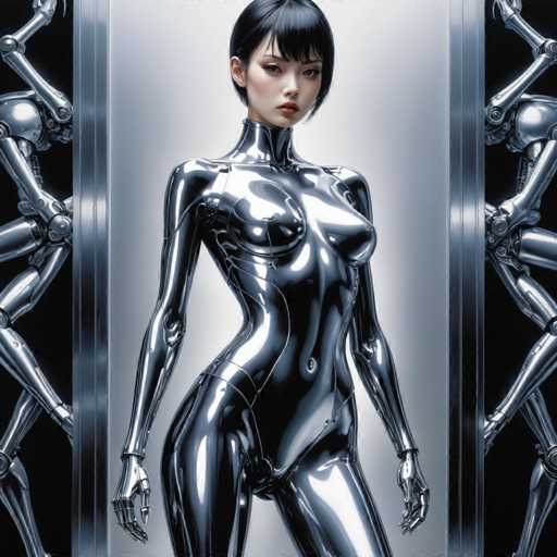 Artwork in the style of (Hajime Sorayama:1.5) a sexy robot woman. Her body is entirely made of black metal-HeadphoneSteps: 8, Sampler: DPM++ SDE Karras, Guidance Scale: 2.5, Seed: 2270807929, Size: 1280x1280, Model: mexxldimsdxl_lcm_v10_f16.ckpt, Strength: 1.0, Seed Mode: Scale Alike, Hires Fix: true, First Stage Size: 768x768, Second Stage Strength: 0.7, Target Size: 1280x1280, Crop: (0, 0), Original Size: 1280x1280, Negative Original Size: 640x640, Aesthetic Score: 6,0, Negative Aesthetic Score: 2,5, Zero Negative Prompt: false