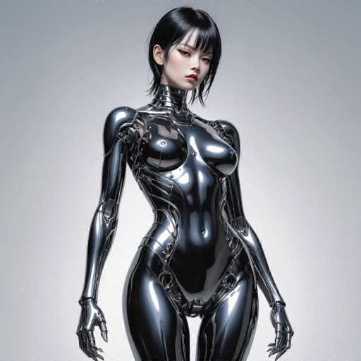 Artwork in the style of (Hajime Sorayama:1.5) a sexy black metal robot woman. Her body is entirely made of black metal-HeadphoneSteps: 8, Sampler: DPM++ SDE Karras, Guidance Scale: 2.5, Seed: 1797500934, Size: 1280x1280, Model: mexxldimsdxl_lcm_v10_f16.ckpt, Strength: 1.0, Seed Mode: Scale Alike, Hires Fix: true, First Stage Size: 768x768, Second Stage Strength: 0.7, Target Size: 1280x1280, Crop: (0, 0), Original Size: 1280x1280, Negative Original Size: 640x640, Aesthetic Score: 6,0, Negative Aesthetic Score: 2,5, Zero Negative Prompt: false