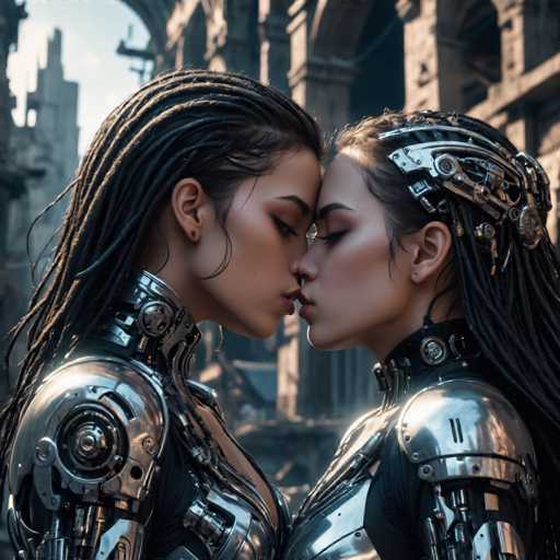 biomechanical cyberpunk closeup a young girl couple kissing (deep kiss:1.8), ruins of an old magical city in the background, cinematic light and shadows, epic illustration. . cybernetics, human-machine fusion, dystopian, organic meets artificial, dark, intricate, highly detailed-natural, colorful, deformed, sketch, low contrast, watercolorSteps: 8, Sampler: DPM++ SDE Karras, Guidance Scale: 2.5, Seed: 1445153251, Size: 1280x1280, Model: cherrypickerxl_lcm_v02_f16.ckpt, Strength: 1.0, Seed Mode: Scale Alike, Hires Fix: true, First Stage Size: 768x768, Second Stage Strength: 0.7, Target Size: 1280x1280, Crop: (0, 0), Original Size: 1280x1280, Negative Original Size: 640x640, Aesthetic Score: 6,0, Negative Aesthetic Score: 2,5, Zero Negative Prompt: false