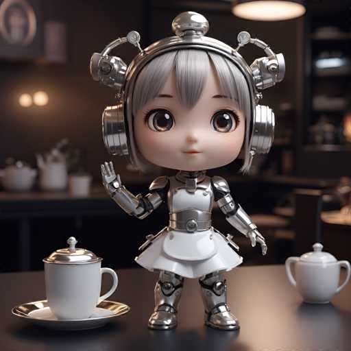 UHD, 8K, ultra detailed, a cinematic photograph of An enticing chibi robot maid, her body sleek and shiny, each component meticulously crafted with precision and care. Her large, expressive eyes are filled with a warm, friendly smile, as she offers the viewer a steaming cup of tea from her metallic tray. In the style of Shinya Yamanaka., beautiful lighting, great composition-ugly, deformed, noisy, blurrySteps: 8, Sampler: DPM++ SDE Karras, Guidance Scale: 1.8, Seed: 3027929188, Size: 1024x1024, Model: copaxtimelessxl_turbo_v10_f16.ckpt, Strength: 1.0, Seed Mode: Scale Alike, Upscaler: realesrgan_x2plus_f16.ckpt, Target Size: 1024x1024, Crop: (0, 0), Original Size: 1024x1024, Negative Original Size: 512x512, Aesthetic Score: 6.0, Negative Aesthetic Score: 2.5, Zero Negative Prompt: false