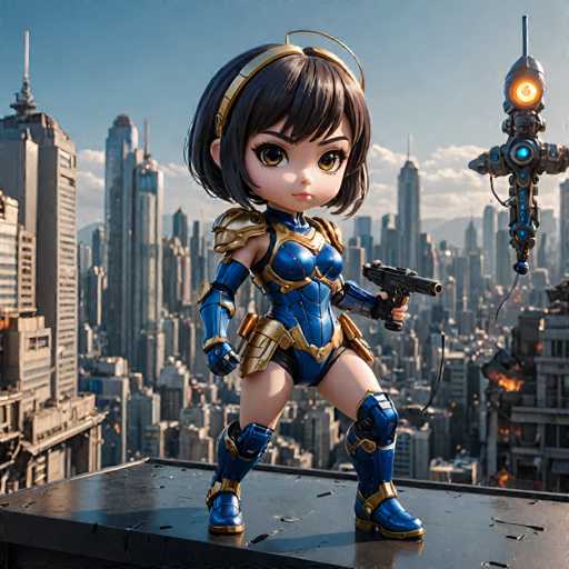 UHD, 8K, ultra detailed, a cinematic photograph of A chibi superheroine with a pixie cut and a slingshot, taking down an evil robot in a futuristic cityscape in the style of Masamune Shirow., beautiful lighting, great composition-ugly, deformed, noisy, blurrySteps: 12, Sampler: DPM++ SDE AYS, Guidance Scale: 2.0, Seed: 4285701351, Size: 1024x1024, Model: dreamshaperxl_v21turbodpmsde_f16.ckpt, Strength: 1.0, Seed Mode: Scale Alike, Upscaler: realesrgan_x2plus_f16.ckpt, Target Size: 1024x1024, Crop: (0, 0), Original Size: 1024x1024, Negative Original Size: 512x512, Aesthetic Score: 6.0, Negative Aesthetic Score: 2.5, Zero Negative Prompt: false