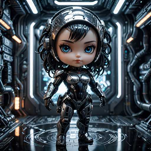 UHD, 8K, ultra detailed, a cinematic photograph of A chibi cyberpunk seductress, her eyes glowing with an inner light as she floats in mid-air, surrounded by a halo of pixelated energy. Her form-fitting suit clings to her like liquid silver, revealing every inch of her toned body. In the style of H.R. Giger., beautiful lighting, great composition-ugly, deformed, noisy, blurrySteps: 10, Sampler: DPM++ SDE Karras, Guidance Scale: 2.0, Seed: 1462827401, Size: 1024x1024, Model: realvisxlv40_v40lightningbakedvae_f16.ckpt, Strength: 1.0, Seed Mode: Scale Alike, Upscaler: realesrgan_x2plus_f16.ckpt, Target Size: 1024x1024, Crop: (0, 0), Original Size: 1024x1024, Negative Original Size: 512x512, Aesthetic Score: 6.0, Negative Aesthetic Score: 2.5, Zero Negative Prompt: false