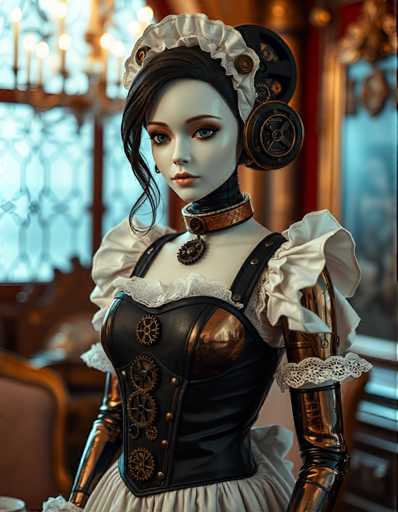 Steampunk maid robot